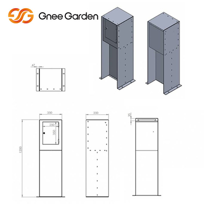 SGS อนุมัติเฟอร์นิเจอร์โลหะกลางแจ้ง Corten Steel Letterbox Freestanding