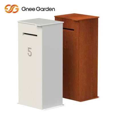 Corten Steel สนิมเฟอร์นิเจอร์โลหะกลางแจ้ง Steel Parcel Drop Box มัลติฟังก์ชั่น