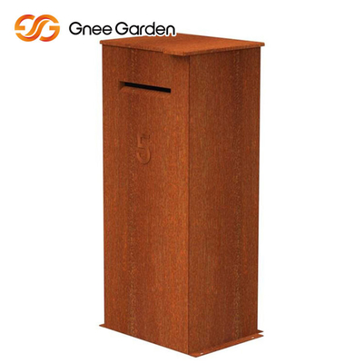 Corten Steel สนิมเฟอร์นิเจอร์โลหะกลางแจ้ง Steel Parcel Drop Box มัลติฟังก์ชั่น