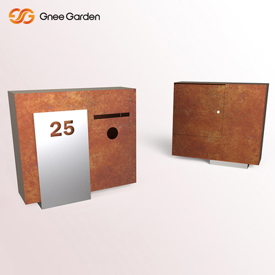 กล่องจดหมาย Corten Steel แบบกันสนิมแบบโบราณ 1000 * 800mm