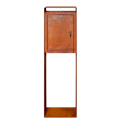 Weathering Steel Corten Steel Metal Parcel Drop Box ตกแต่งแนวตั้ง