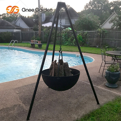 Outdoor Corten Steel Hemisphere Fire Pit 1000mm สำหรับตั้งแคมป์กลางแจ้ง