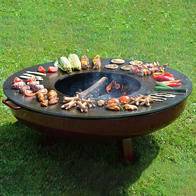 บริการ OEM Corten Steel เตาทำอาหารกลางแจ้ง การเผาไหม้ไม้