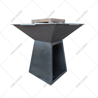 Bbq Rusty Corten Steel Fire Pits พร้อม Log Store เตาย่างบาร์บีคิวแก๊สย่างบาร์บีคิวกลางแจ้ง