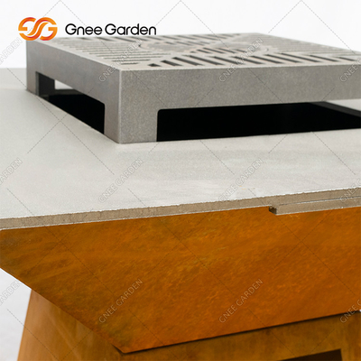 หลุมไฟบาร์บีคิว Corten Steel แบบเคลื่อนย้ายได้หนา 3 มม. ขนาดที่กำหนดเอง