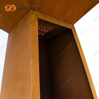 ปรับแต่ง Corten Steel Cooktop Grill Fire Pit Outdoor BBQ