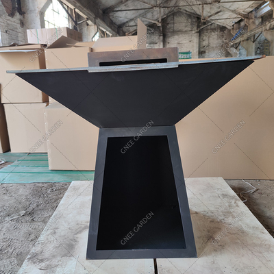 Weathered Corten Steel Bbq Fire Pit หนา 3 มม. พร้อม Circle Plancha