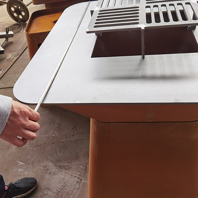 ปรับแต่ง Corten Steel Cooktop Grill Fire Pit Outdoor BBQ