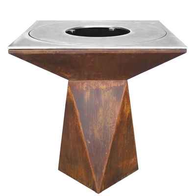 หลุมไฟเหล็ก Corten ขึ้นสนิมสำหรับทำอาหารกลางแจ้งบาร์บีคิว