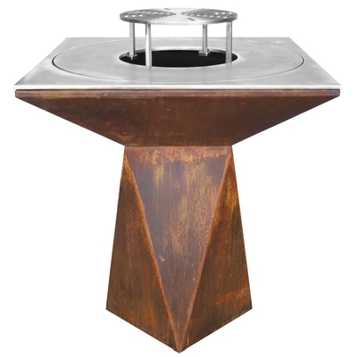 หลุมไฟเหล็ก Corten ขึ้นสนิมสำหรับทำอาหารกลางแจ้งบาร์บีคิว