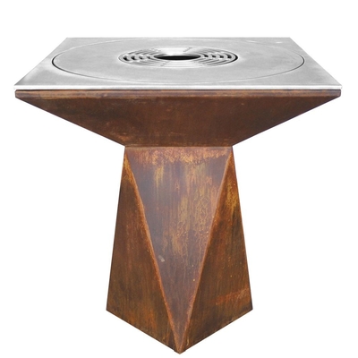 หลุมไฟเหล็ก Corten ขึ้นสนิมสำหรับทำอาหารกลางแจ้งบาร์บีคิว