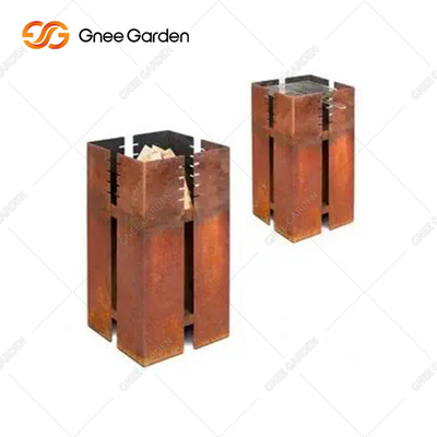 Corten Steel Bbq Charcoal Grill Table หนา 3mm