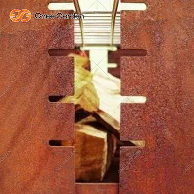 เตาย่างบาร์บีคิว Corten Steel ขนาด 1200 มม. การเผาไหม้ด้วยถ่าน