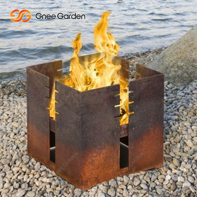 Corten Steel Bbq Charcoal Grill Table หนา 3mm