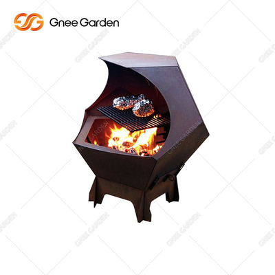 ใช้งานง่าย Corten Iron BBQ Charcoal Cooking Grill สำหรับปาร์ตี้กลางแจ้ง