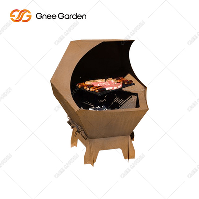 ใช้งานง่าย Corten Iron BBQ Charcoal Cooking Grill สำหรับปาร์ตี้กลางแจ้ง