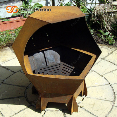 ใช้งานง่าย Corten Iron BBQ Charcoal Cooking Grill สำหรับปาร์ตี้กลางแจ้ง