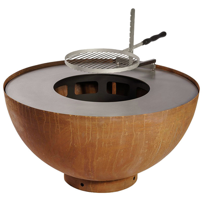 Corten Steel Garden หลุมไฟโบราณ Rust BBQ Pit 31.5&quot;