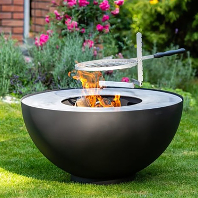 ครัวกลางแจ้งที่ทนทานเตาย่างบาร์บีคิว Corten Steel Barbeque Fire Pit Grill