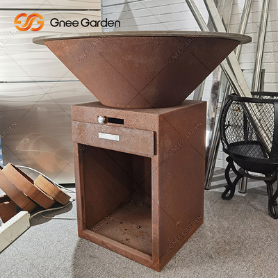 Corten Steel Garden BBQ เตาทำอาหารกลางแจ้ง Antique Fire Pit 31.5&quot;