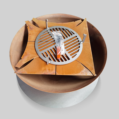 เตาย่างบาร์บีคิวโลหะกลางแจ้ง Garden Corten Steel 900mm Height