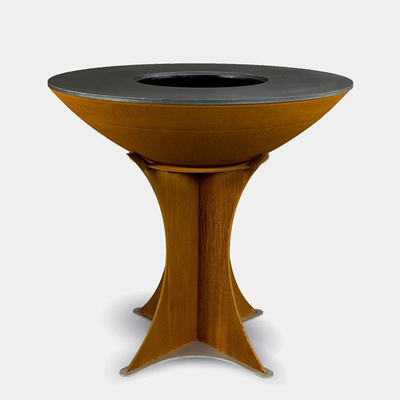 เตาย่างบาร์บีคิวโลหะกลางแจ้ง Garden Corten Steel 900mm Height