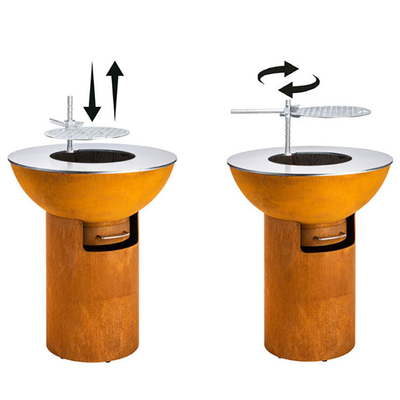 ตะแกรงเหล็ก Corten Steel แบบกลมสำหรับงานหนัก 70 * 70 * 35 Cm