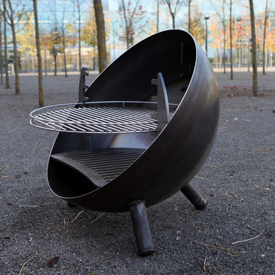 เตาทำอาหารกลางแจ้งขนาดใหญ่ Corten Steel Fire Pit Fire Bowl BBQ Grill