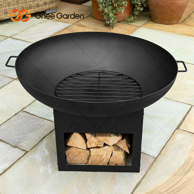สนิมธรรมชาติ Corten Steel Metal เตาย่างบาร์บีคิวขนาดใหญ่ Outdoor Fire Pit Customized