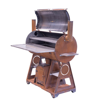 Outdoor Corten Steel Fire Pit เตาบาร์บีคิวแคมป์ปิ้งพร้อมเตาย่าง