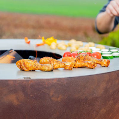 Corten Steel Garden หลุมไฟโบราณ Rust BBQ Pit 31.5&quot;