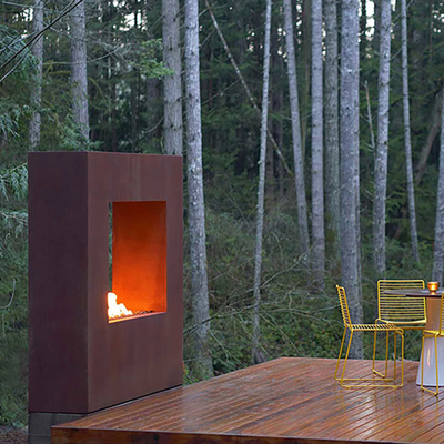 ดีไซน์เรียบง่าย Heavy Duty Steel Wood Burning Fire Pit 72 นิ้ว