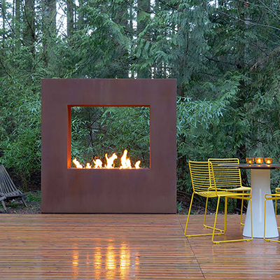 ดีไซน์เรียบง่าย Heavy Duty Steel Wood Burning Fire Pit 72 นิ้ว
