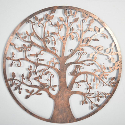 61.5 Cm Bronze Tree Of Life Metal Garden Wall Art สำหรับบ้าน
