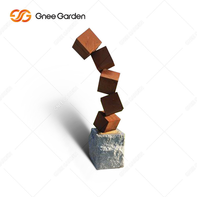 ความหนา 3 มม. นามธรรมขนาดใหญ่ประติมากรรมสวนโลหะแบบชนบท Corten Steel