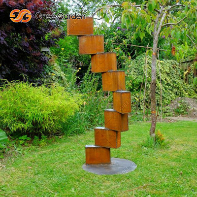ประติมากรรมเหล็ก Corten กลางแจ้งรูปปั้นโลหะสนิมขนาดใหญ่สำหรับสวน