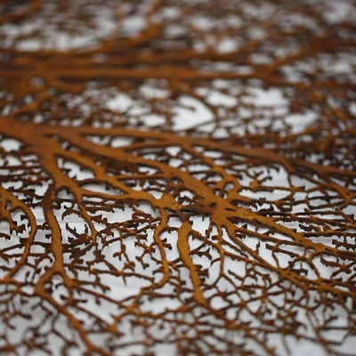 Corten Steel สนิมประติมากรรมต้นไม้โลหะกลางแจ้งเหมือนจริงตกแต่ง
