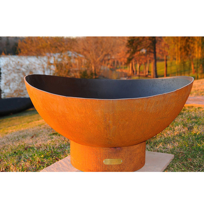 หลุมไฟ Corten Steel ที่เผาด้วยไม้สำหรับตกแต่งลาน