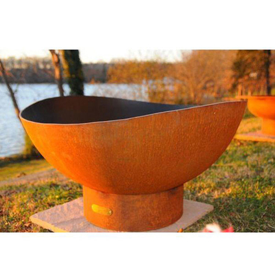 หลุมไฟ Corten Steel ที่เผาด้วยไม้สำหรับตกแต่งลาน