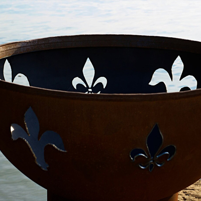 Corten Steel Outdoor Fire Pit Patio Garden ชามไฟ Rusty Fire Pit