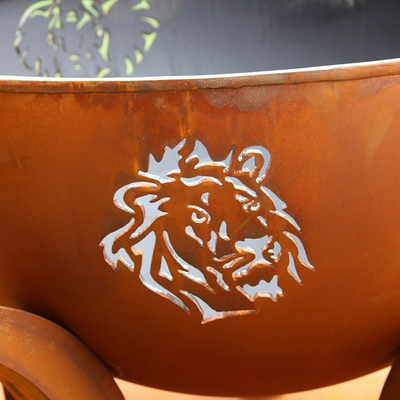 หลุมไฟ Corten Steel กลางแจ้งขนาด 58 นิ้ว Pre Rusted For Garden