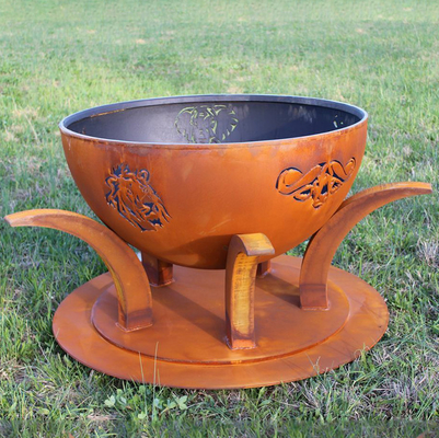 หลุมไฟ Corten Steel กลางแจ้งขนาด 58 นิ้ว Pre Rusted For Garden