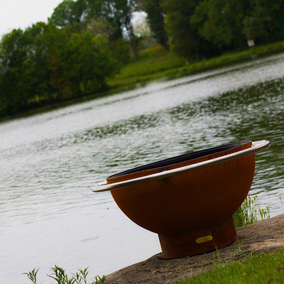 หลุมไฟ Corten Steel ขนาด 120 ซม. แบบพกพาขนาดใหญ่สำหรับลาน