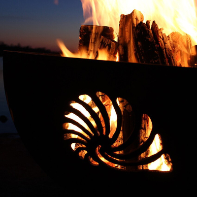 Firepits เหล็ก Corten แบบสนิมขนาด 36 นิ้วกลางแจ้งพร้อม Oxide Patina