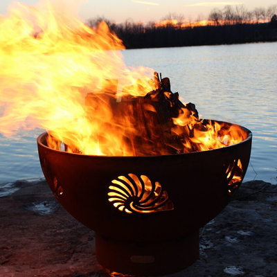 Firepits เหล็ก Corten แบบสนิมขนาด 36 นิ้วกลางแจ้งพร้อม Oxide Patina