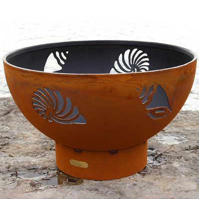 หลุมไฟ Corten Steel กลางแจ้ง Round Black Pre Rusted