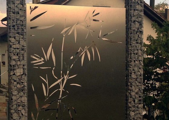 ลวดลายไม้ไผ่เครื่องประดับสวนโลหะเลเซอร์ตัดแผงเหล็ก Corten ตกแต่งกลางแจ้ง