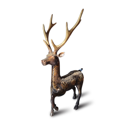 Gnee Garden เหล็กหล่อกลางแจ้งประติมากรรมโลหะทองเหลือง Elk Statue