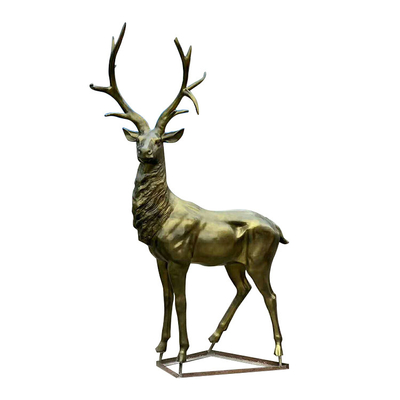 Gnee Garden เหล็กหล่อกลางแจ้งประติมากรรมโลหะทองเหลือง Elk Statue
