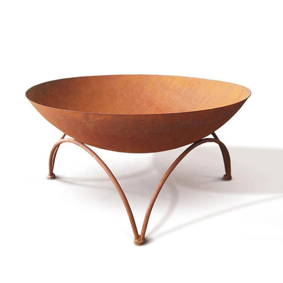 เตาผิงไม้ Corten Steel ที่เติมเชื้อเพลิงด้วยไม้ การใช้สวนที่อบอุ่น